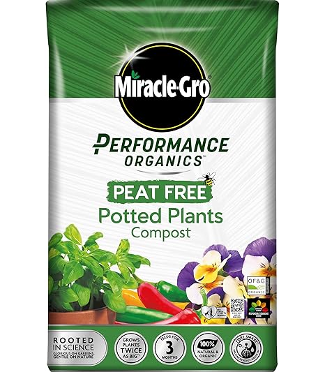 20L Potted Plants Miracle Gro Performance Organics Compost, Peat free, Multi-Purpose Fertilisers, Gardening Soils for Outdoor and Indoor Planting, Small to Large Plants