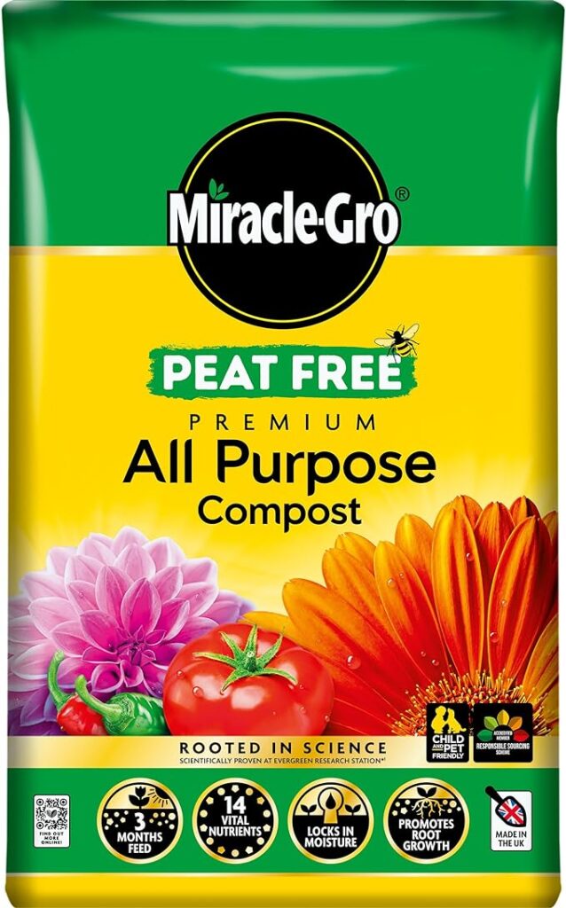 Miracle-Gro PEAT FREE Premium All Purpose Compost, 50 Litres,Brown